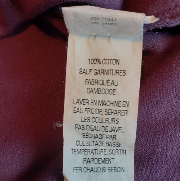L L Bean Maroon, Long sleeve pullover size L - Picture 6 of 6